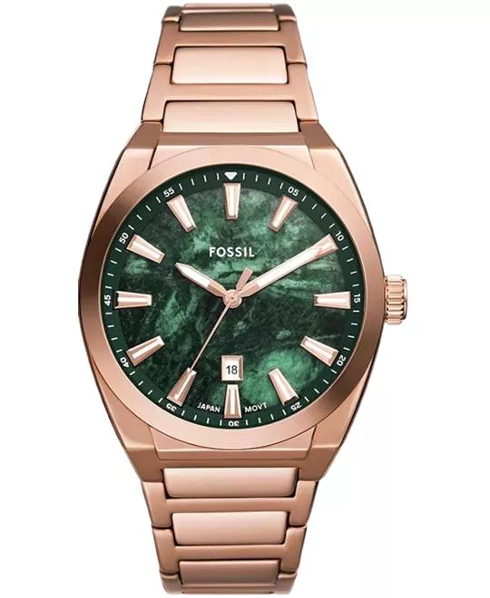 Fossil Everett Three-Hand Date Rose Gold-Tone Watch 42mm