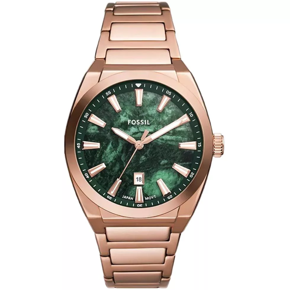 Fossil Everett Three-Hand Date Rose Gold-Tone Watch 42mm