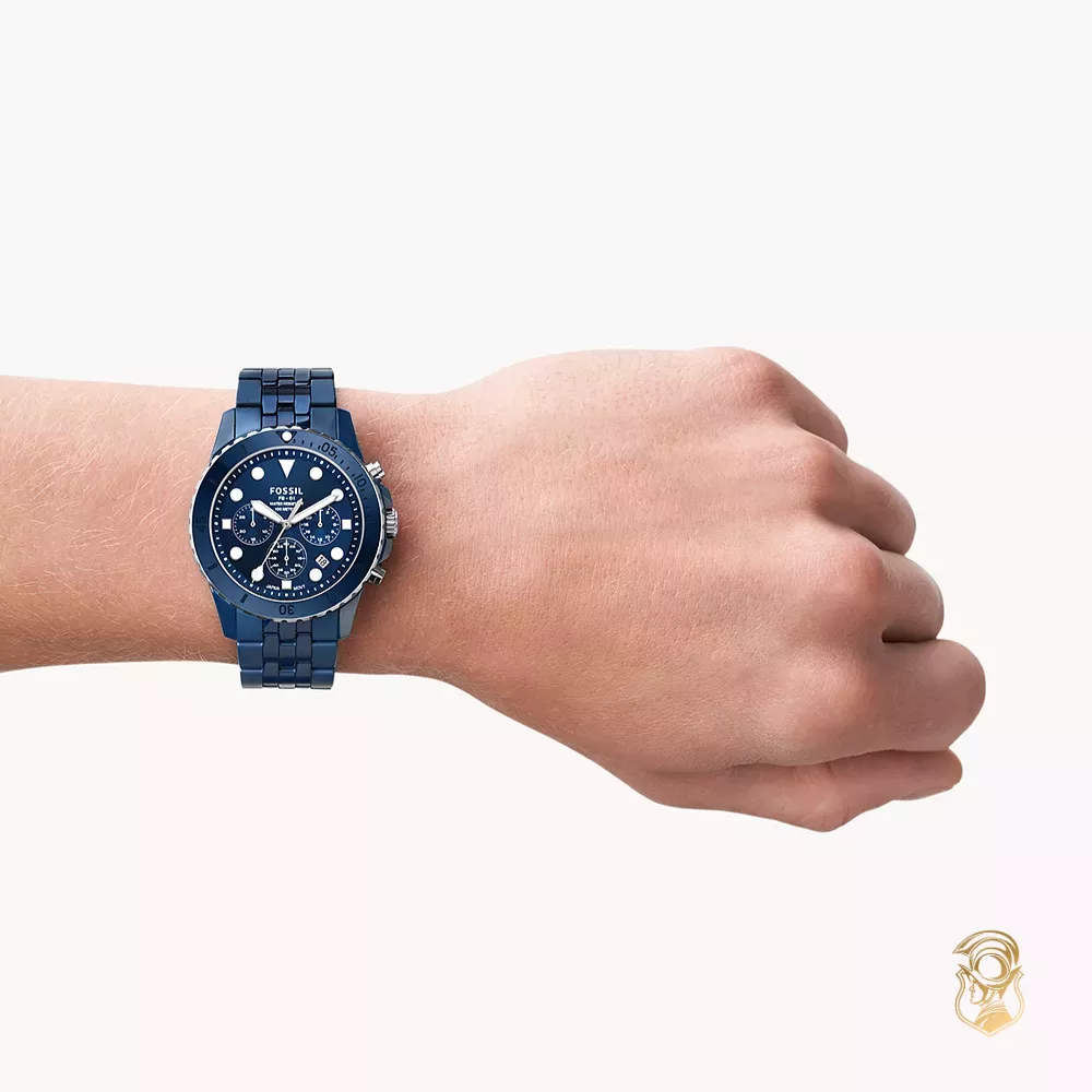 Fossil FB-01 Chronograph Navy Ceramic Watch 42MM