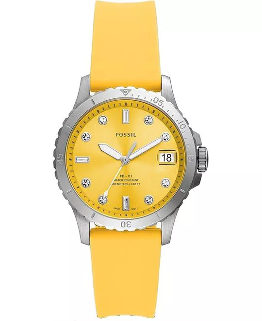 Fossil FB-01 Date Yellow Watch 36mm