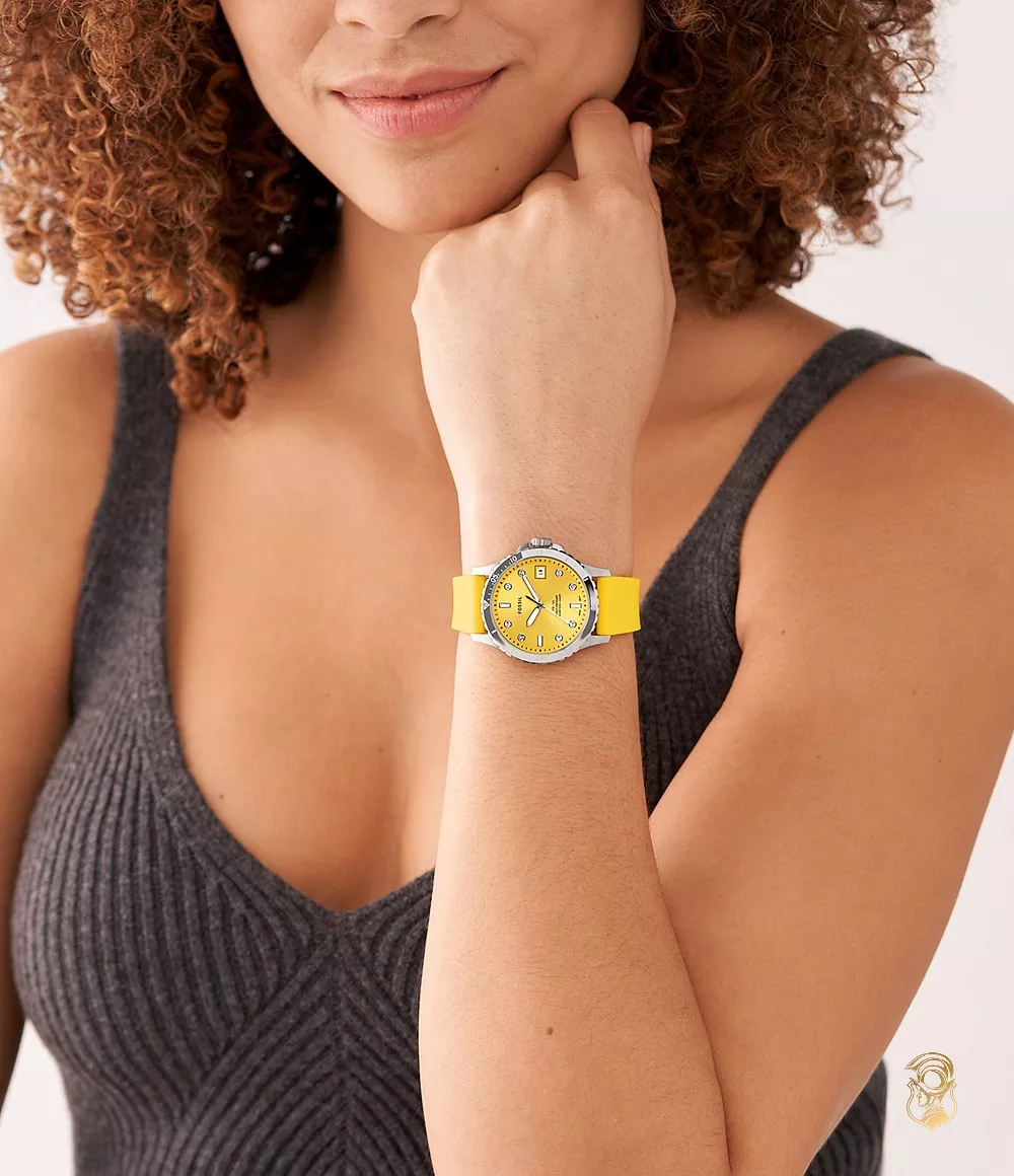 Fossil FB-01 Date Yellow Watch 36mm