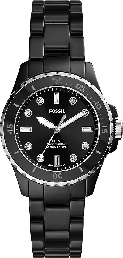 MSP: 102451 Fossil FB-01 Three-Hand Black Ceramic Watch 36MM 9,260,000