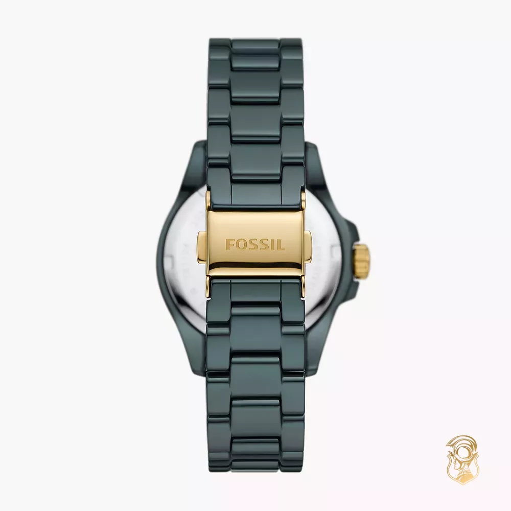 Fossil FB-01 Three-Hand Green Ceramic Watch 36MM