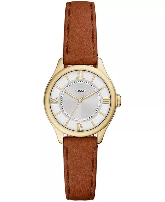 Fossil Gilmore Three-Hand Brown Leather Watch 28mm