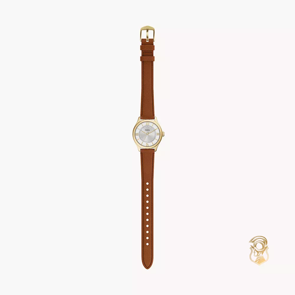 Fossil Gilmore Three-Hand Brown Leather Watch 28mm