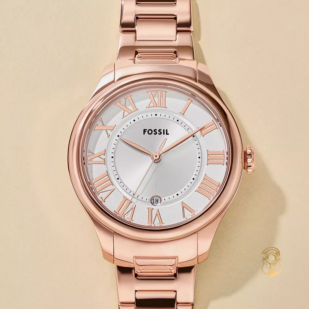 Fossil Gilmore Three-Hand Date Rose Gold-Tone Stainless Steel Watch 38mm