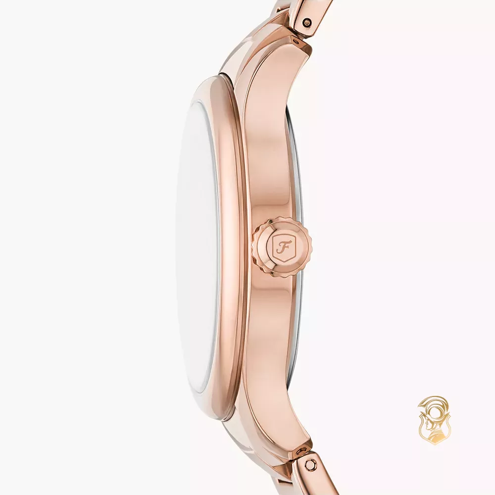 Fossil Gilmore Three-Hand Date Rose Gold-Tone Stainless Steel Watch 38mm