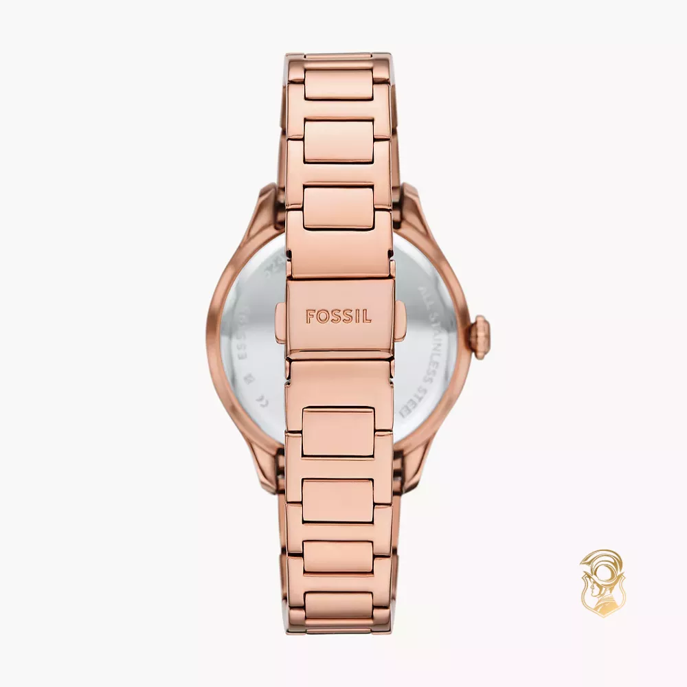 Fossil Gilmore Three-Hand Date Rose Gold-Tone Stainless Steel Watch 38mm