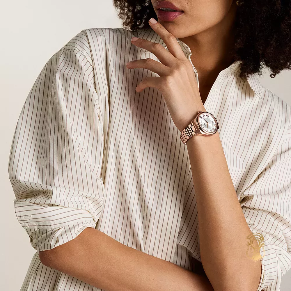 Fossil Gilmore Three-Hand Date Rose Gold-Tone Stainless Steel Watch 38mm