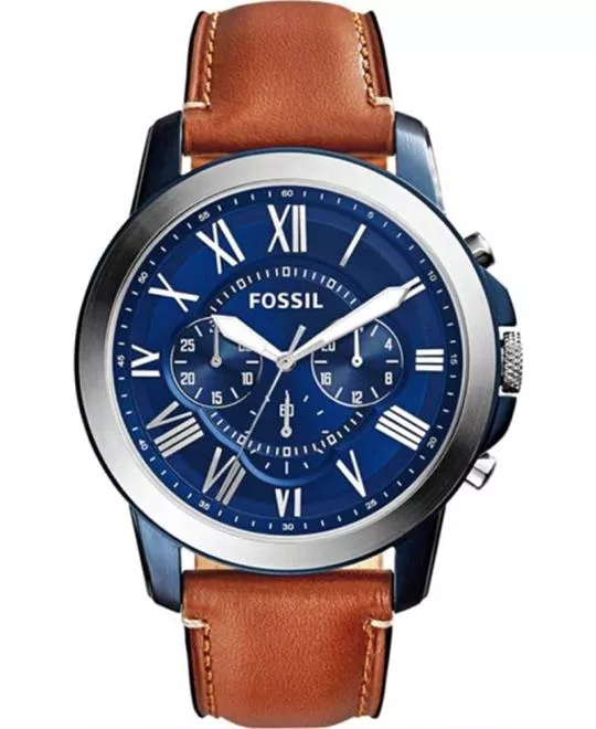 Fossil Grant Light Brown Leather Watch 44mm