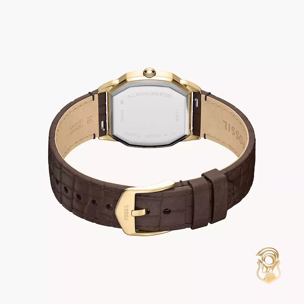 Fossil Harlow Three-Hand Brown Croco Leather Watch 27mm