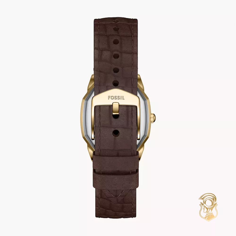 Fossil Harlow Three-Hand Brown Croco Leather Watch 27mm