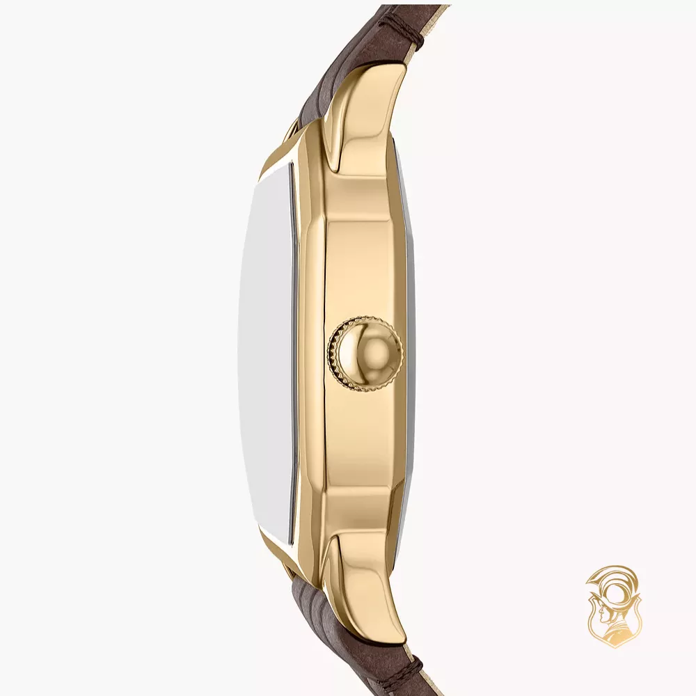 Fossil Harlow Three-Hand Brown Croco Leather Watch 27mm
