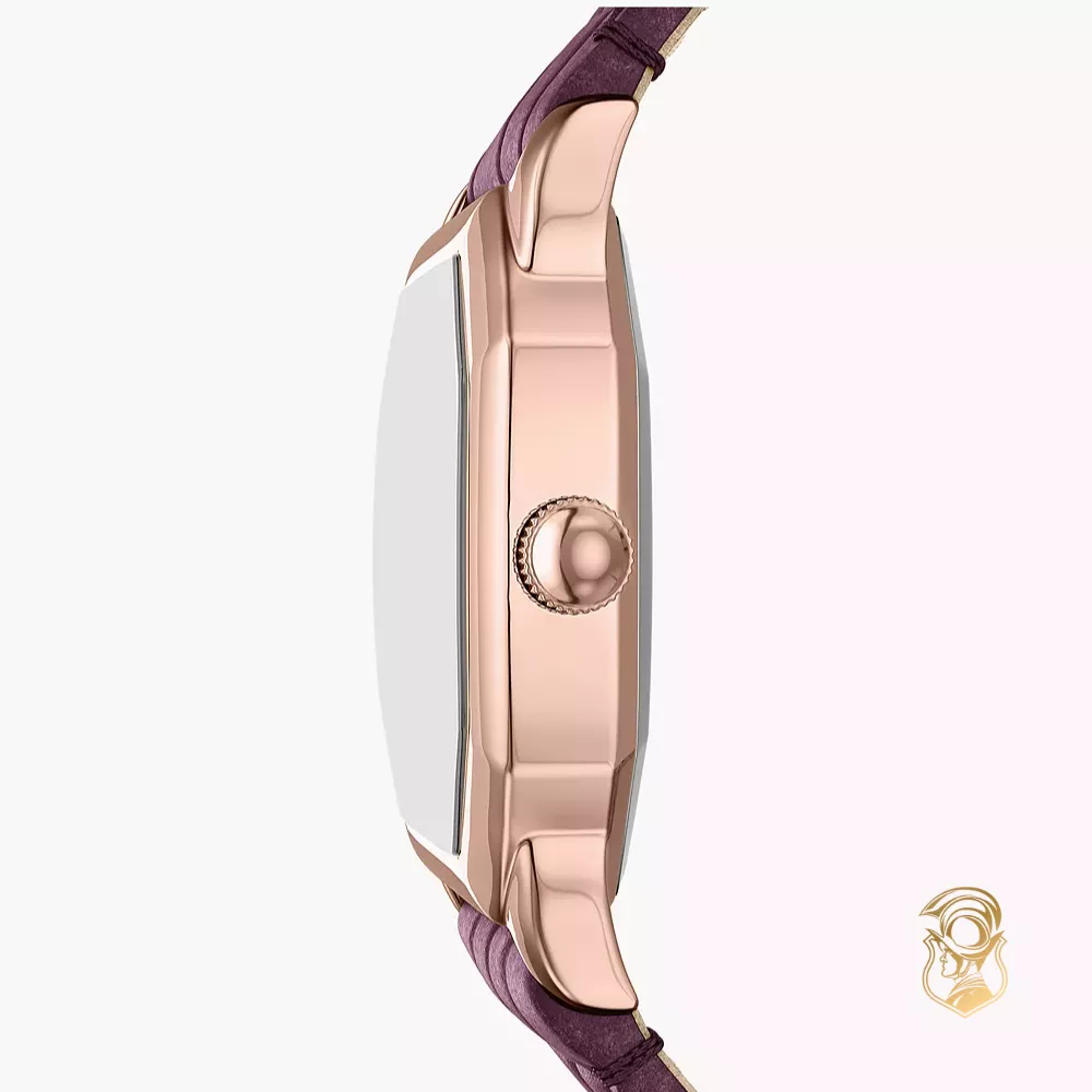 Fossil Harlow Three-Hand Burgundy Croco Leather Watch 27mm