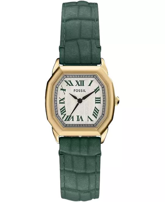 Fossil Harlow Three-Hand Green Croco Leather Watch 27mm