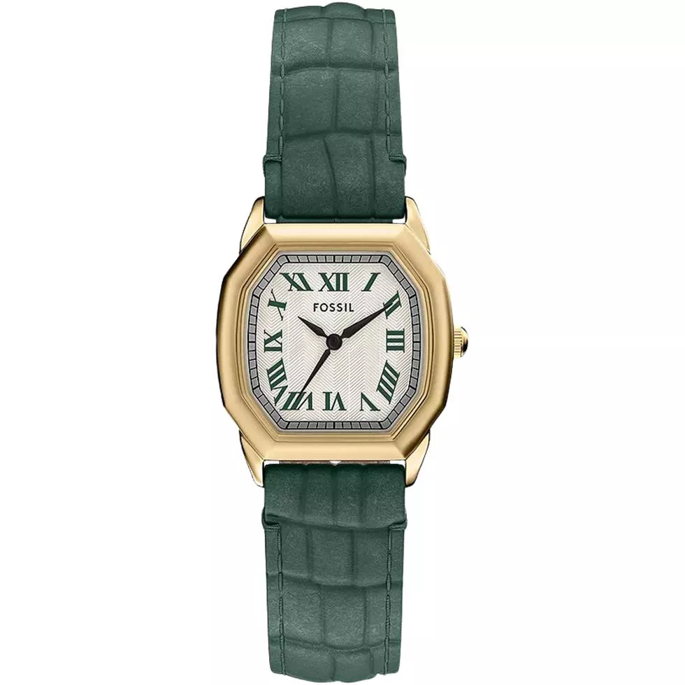 Fossil Harlow Three-Hand Green Croco Leather Watch 27mm