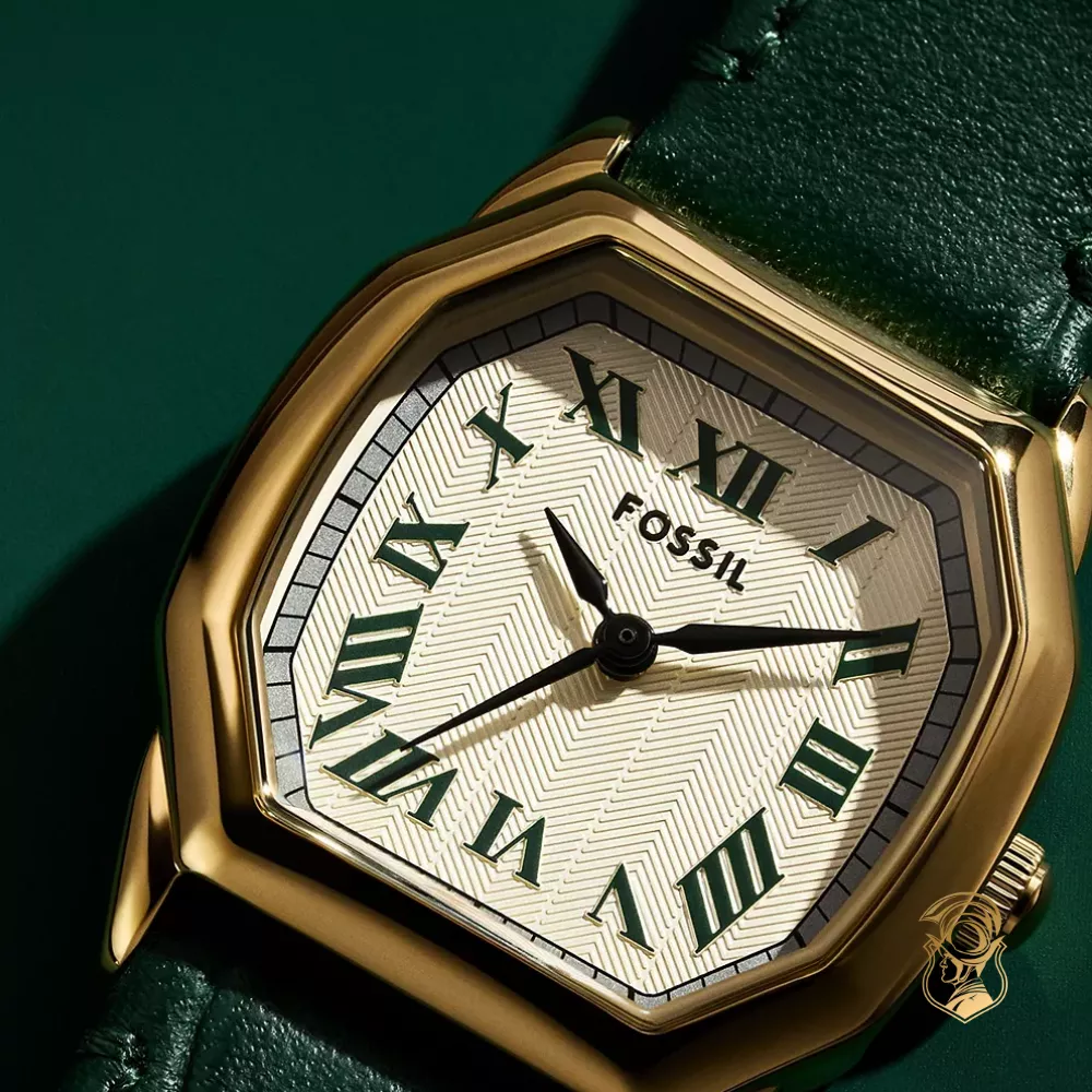 Fossil Harlow Three-Hand Green Croco Leather Watch 27mm