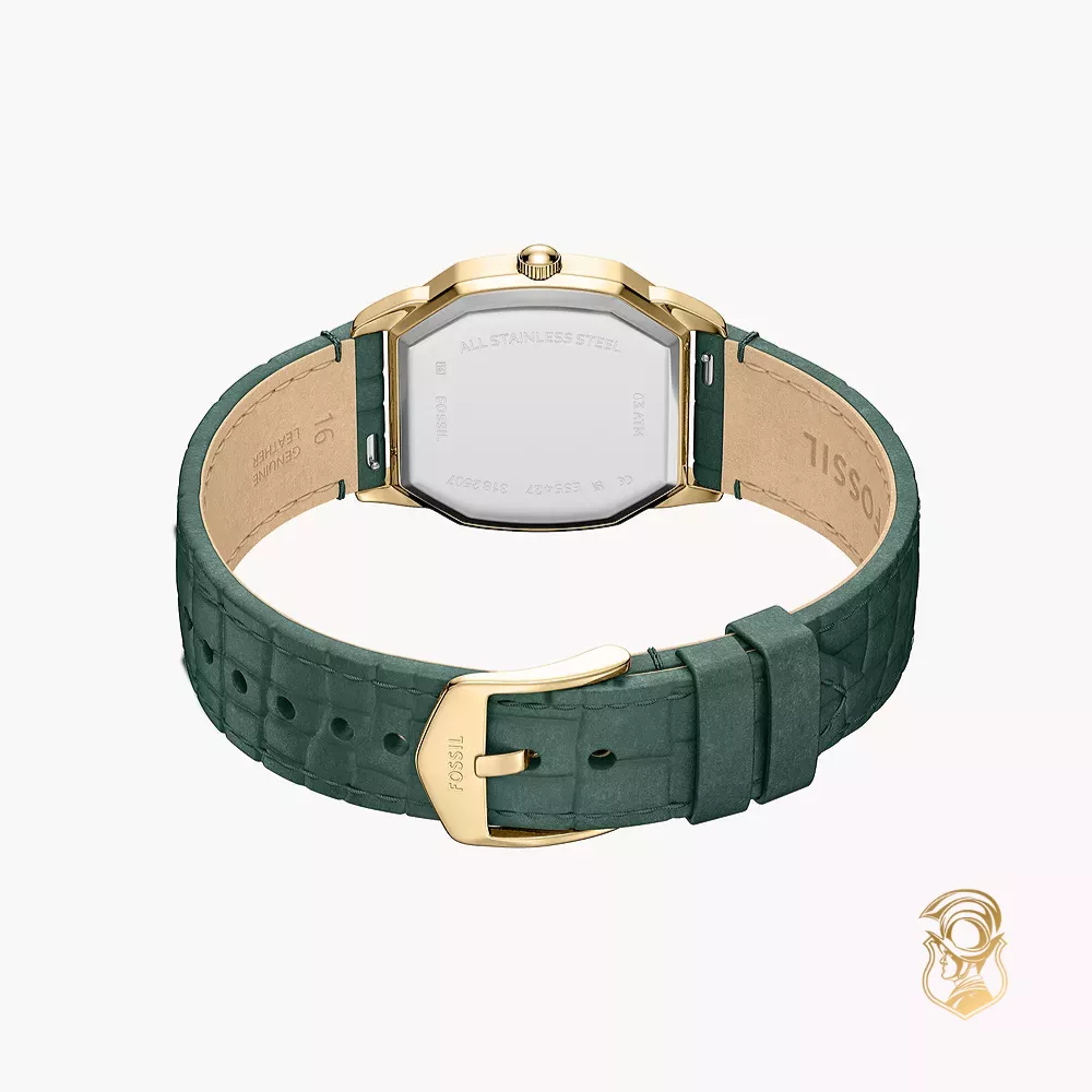 Fossil Harlow Three-Hand Green Croco Leather Watch 27mm