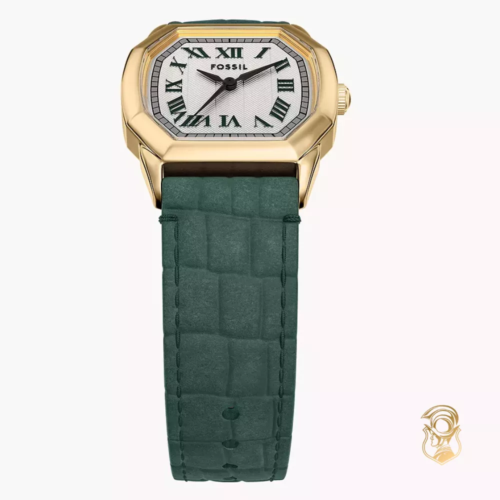 Fossil Harlow Three-Hand Green Croco Leather Watch 27mm
