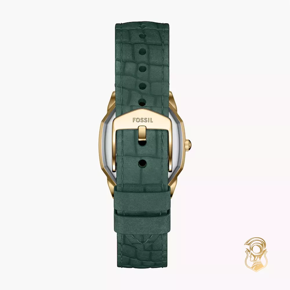 Fossil Harlow Three-Hand Green Croco Leather Watch 27mm