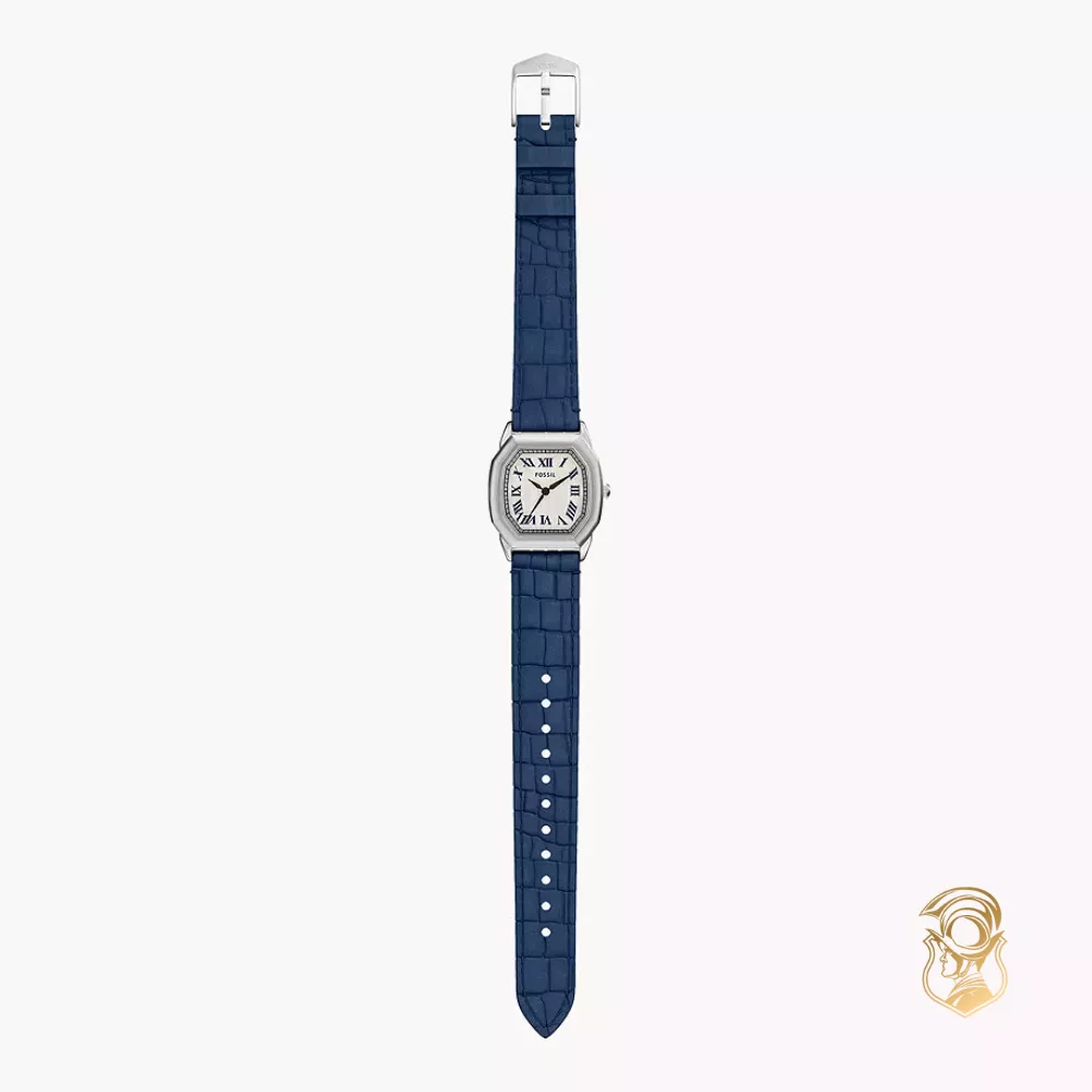 Fossil Harlow Three-Hand Navy Croco Leather Watch 27mm