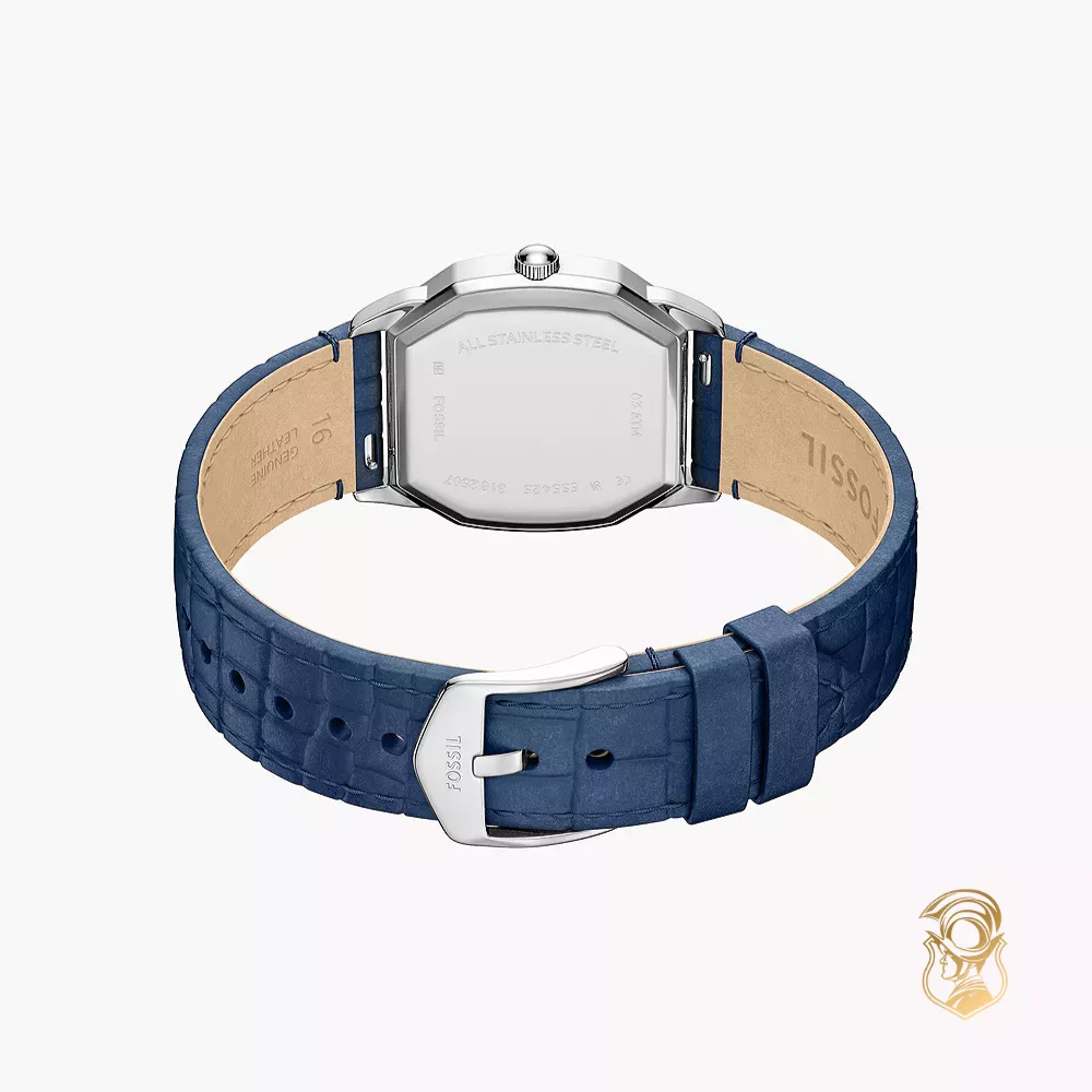 Fossil Harlow Three-Hand Navy Croco Leather Watch 27mm