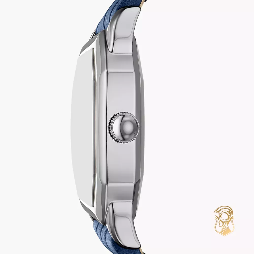 Fossil Harlow Three-Hand Navy Croco Leather Watch 27mm