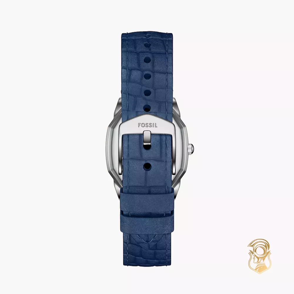 Fossil Harlow Three-Hand Navy Croco Leather Watch 27mm