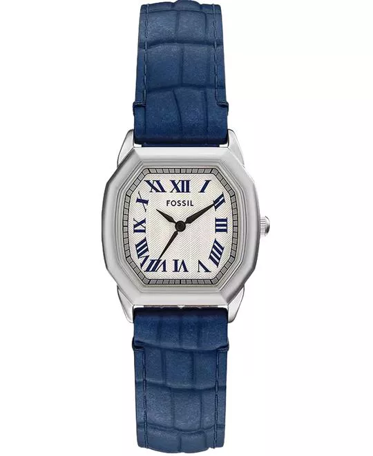 Fossil Harlow Three-Hand Navy Croco Leather Watch 27mm