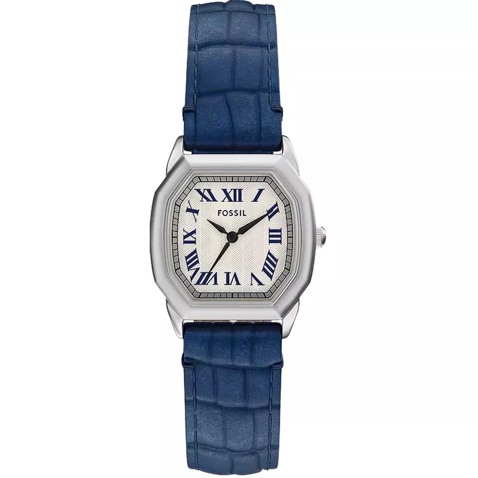 Fossil Harlow Three-Hand Navy Croco Leather Watch 27mm