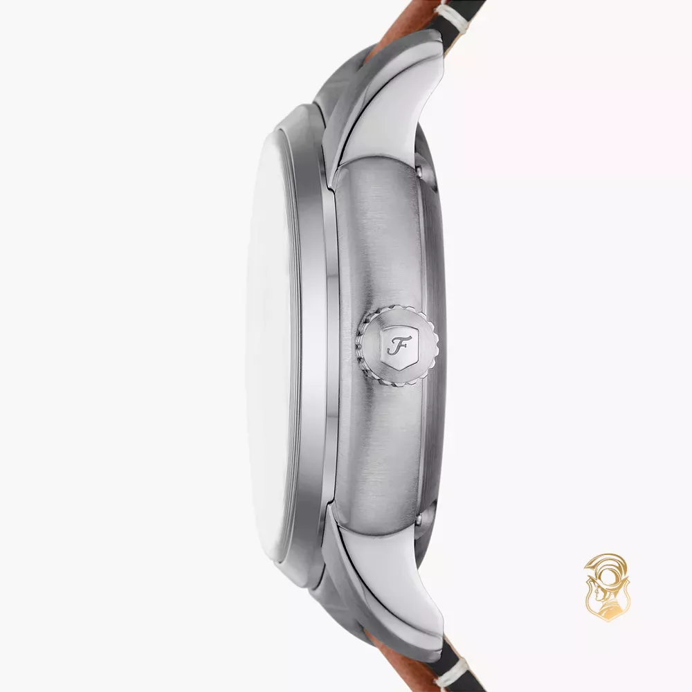 Fossil Heritage Automatic Brown Leather Watch 43mm