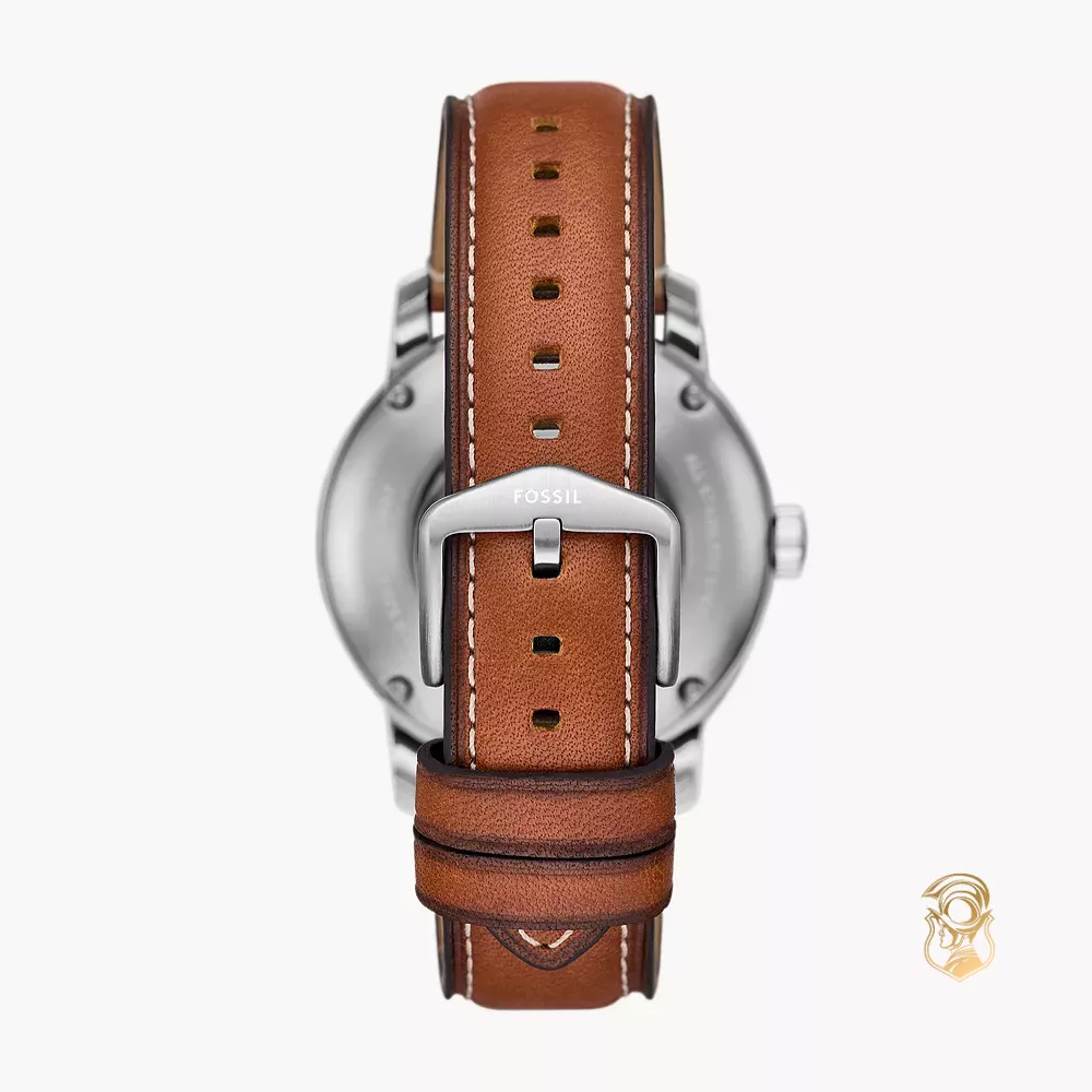 Fossil Heritage Automatic Brown Leather Watch 43mm