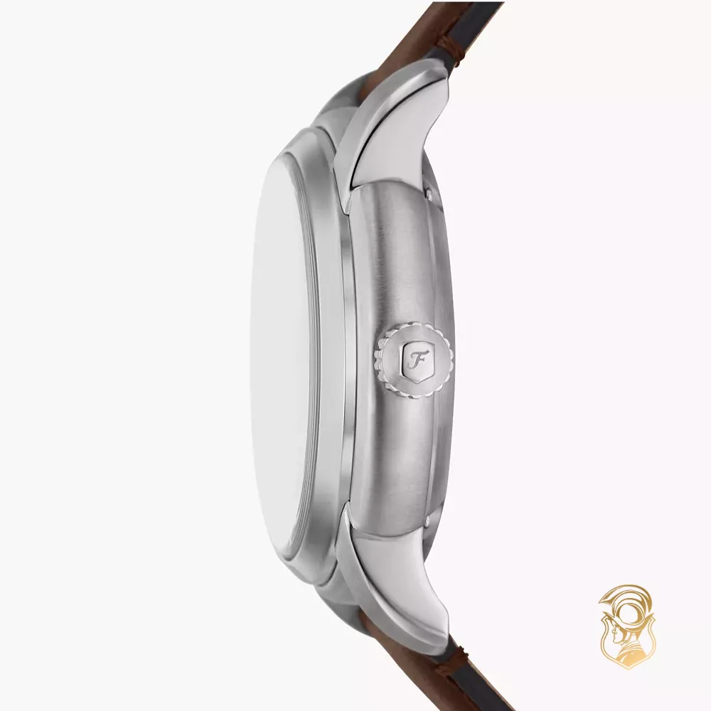 Fossil Heritage Automatic Brown Leather Watch 43mm