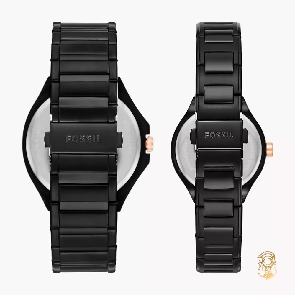 Fossil His and Her Multifunction Black Watch 45mm