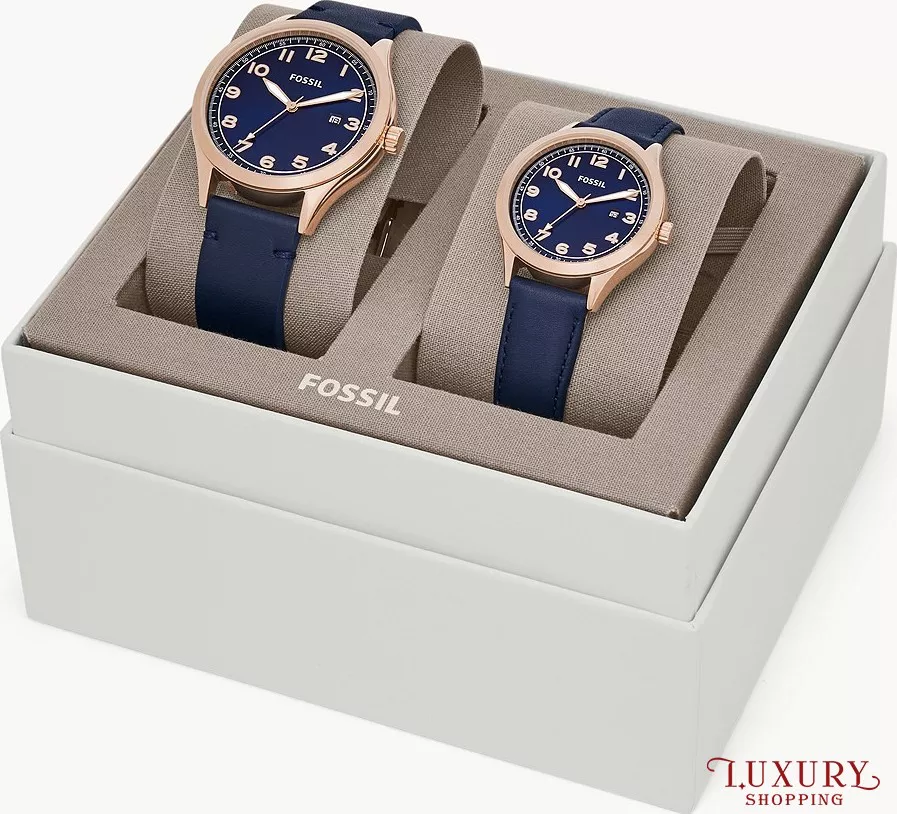 Fossil His and Her Wylie Watch Box Set 42*34mm