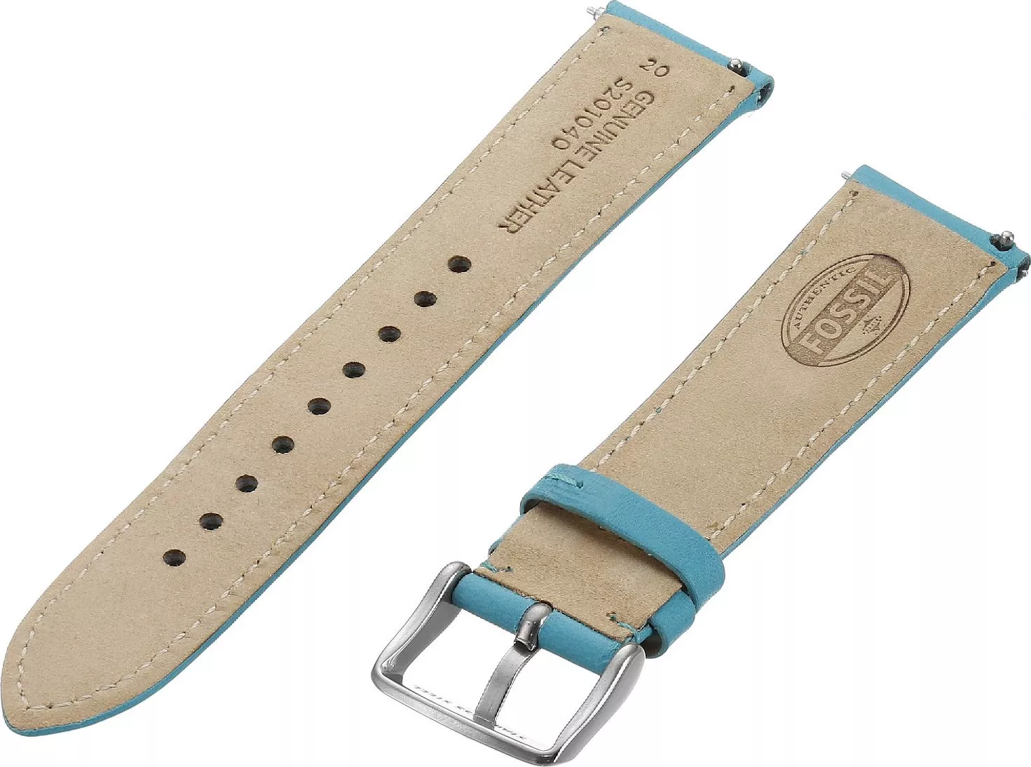 Fossil Leather Calfskin Blue Watch Strap 20mm 