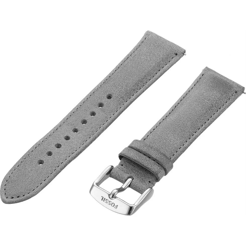 Fossil Leather Calfskin Grey Watch Strap 20mm 