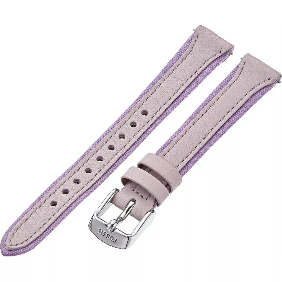 Fossil Leather Calfskin Purple Watch Strap 14mm