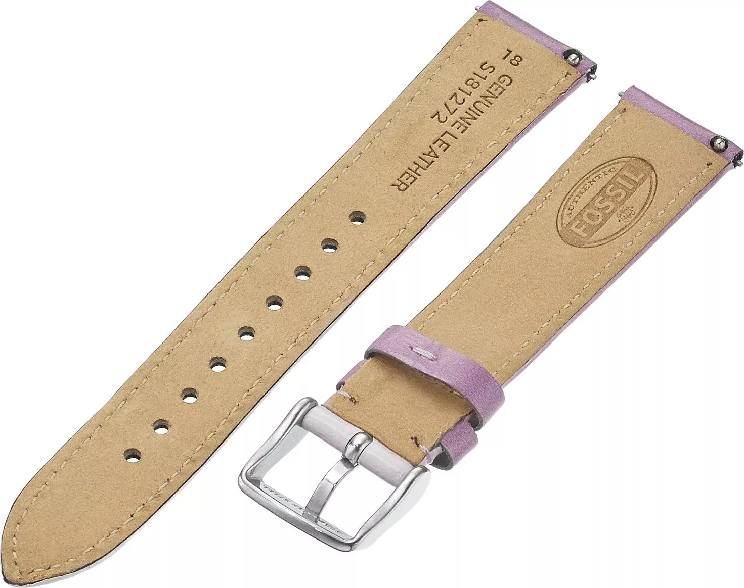 Fossil Leather Calfskin Purple Watch Strap 18mm 