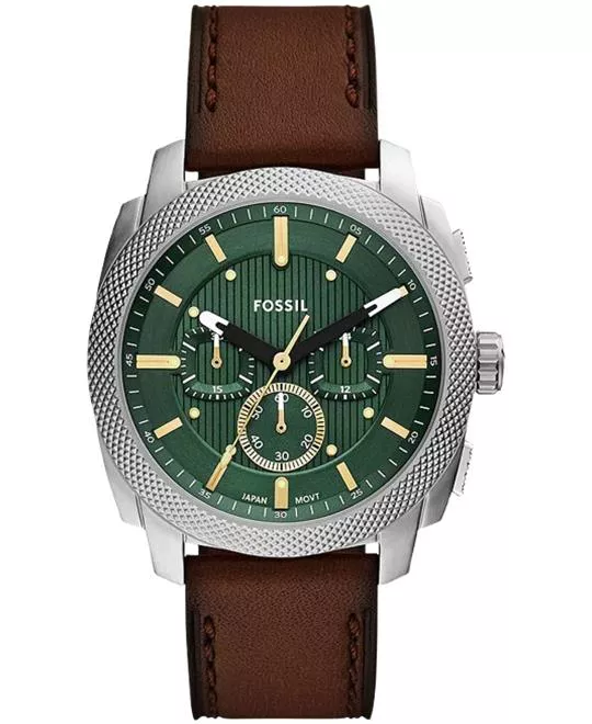 Fossil Machine Chronograph Brown Leather Watch 44mm