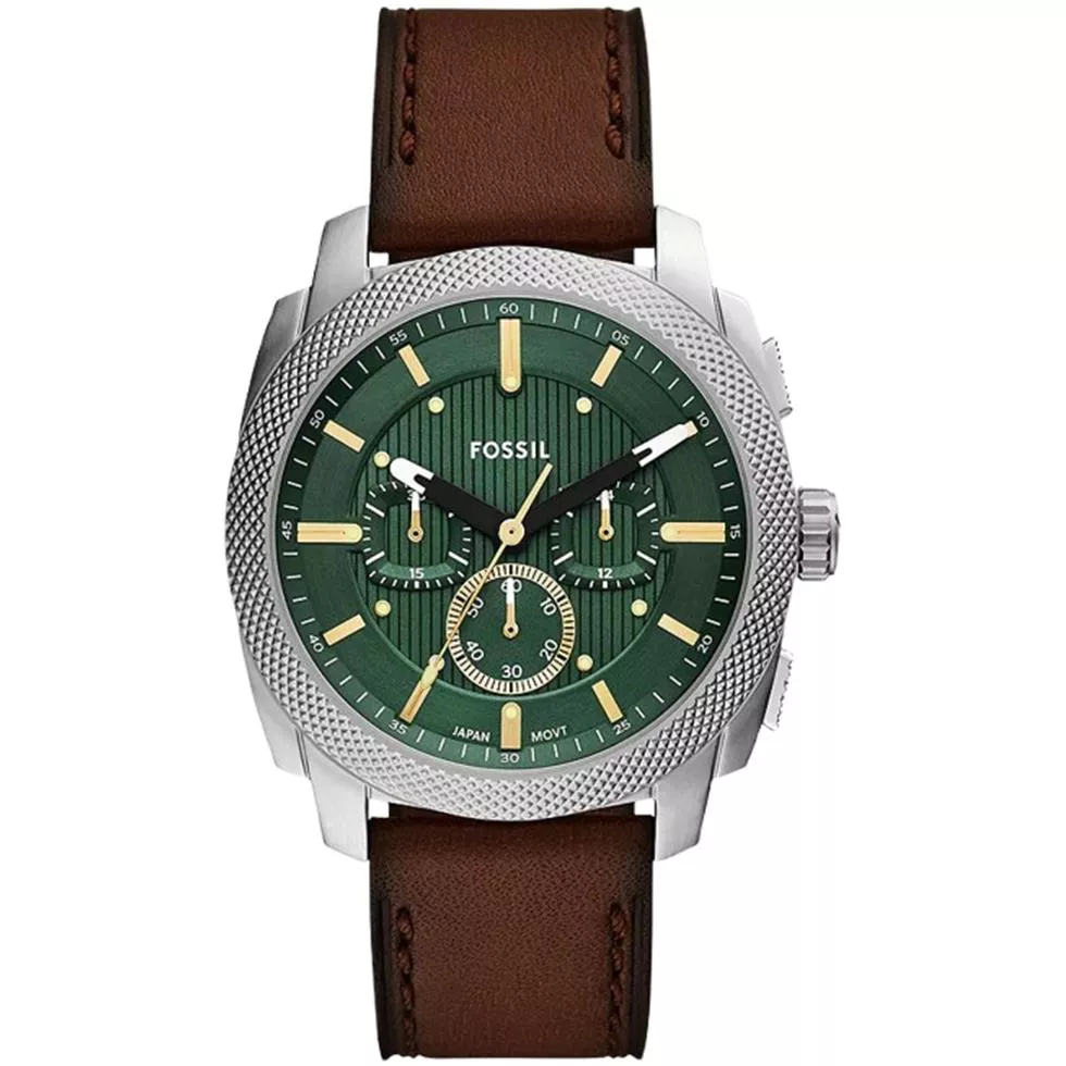 Fossil Machine Chronograph Brown Leather Watch 44mm