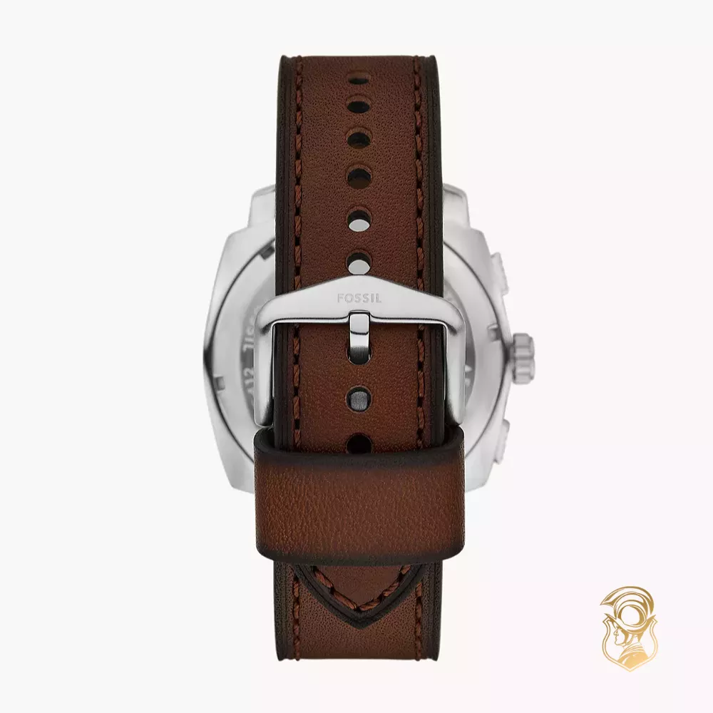 Fossil Machine Chronograph Brown Leather Watch 44mm