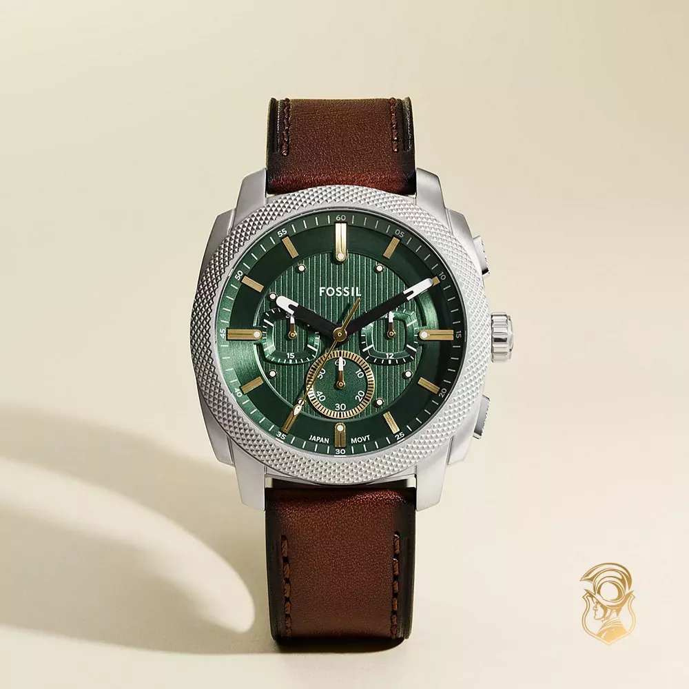 Fossil Machine Chronograph Brown Leather Watch 44mm