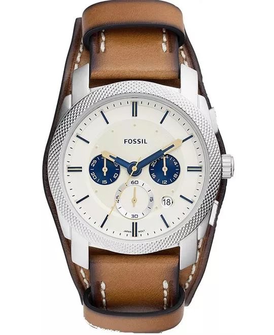 Fossil Machine Chronograph Tan Eco Leather Watch 42MM