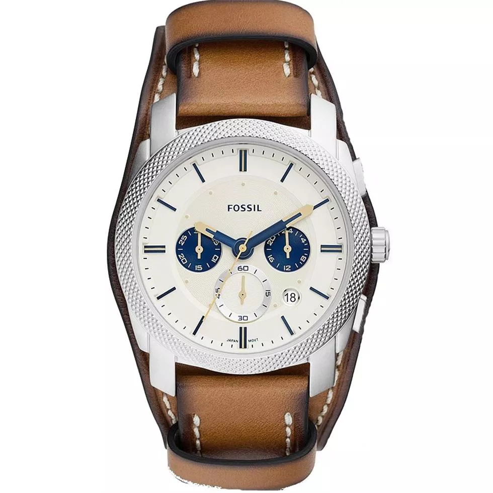 Fossil Machine Chronograph Tan Eco Leather Watch 42MM
