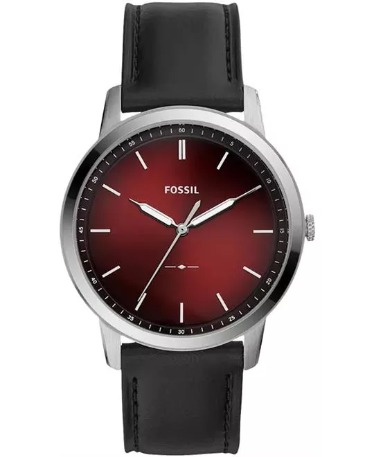 Fossil Minimalist Men Red Dial Watch 44mm