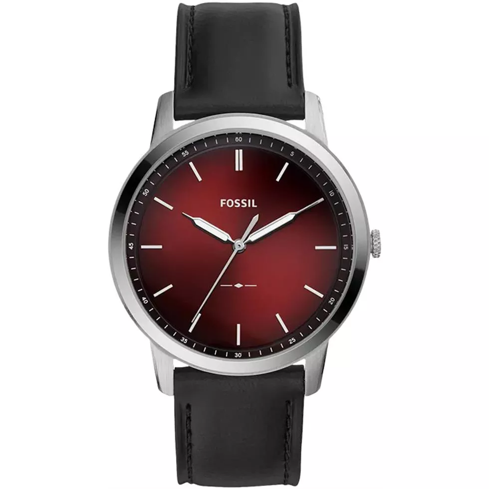Fossil Minimalist Men Red Dial Watch 44mm