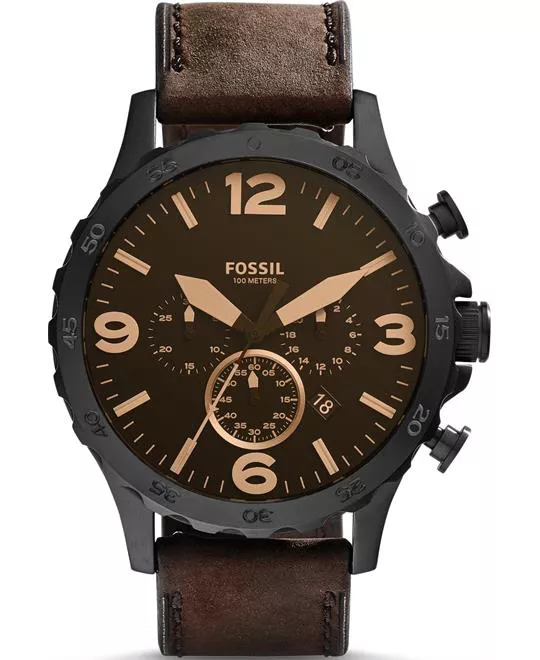 Fossil Nate Chronograph Brown Watch 50mm