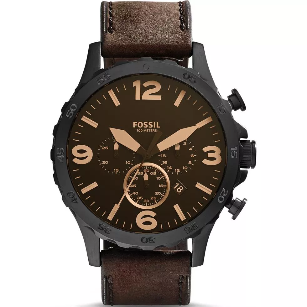 Fossil Nate Chronograph Brown Watch 50mm