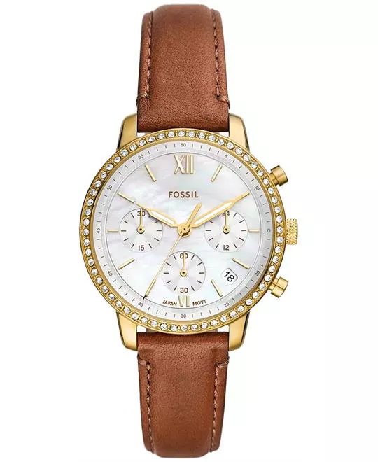 Fossil Neutra Chronograph Medium Brown Leather Watch 36mm